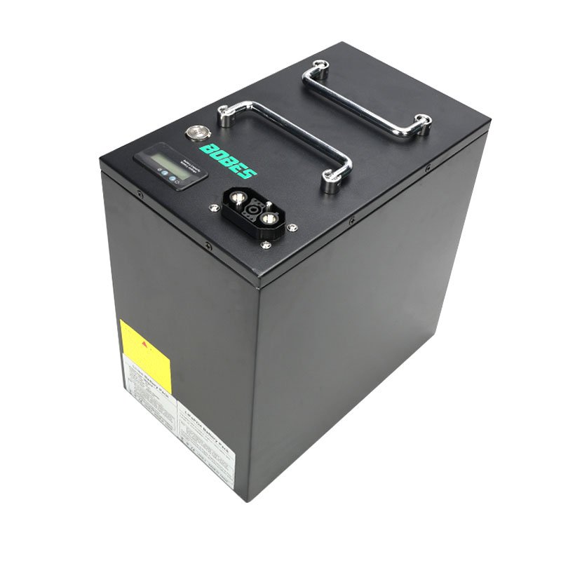 BOBES Batterie étanche AGV 24V 125Ah LiFePO4 avec Bluetooth pour outils de jardin 3KW