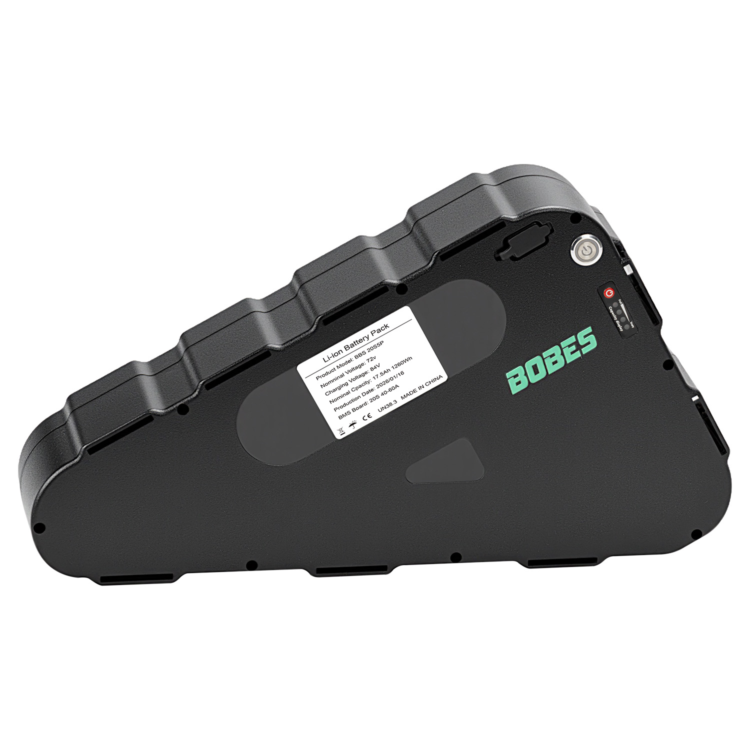 BOBES Triangle vélo électrique 48V 52V 60V 72V 20Ah 30Ah 50Ah batterie au Lithium pour moteur 500-3000W gros vélo